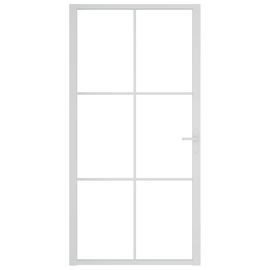 Vidaus durys, baltos, 102,5x201,5cm, ESG stiklas ir aliuminis