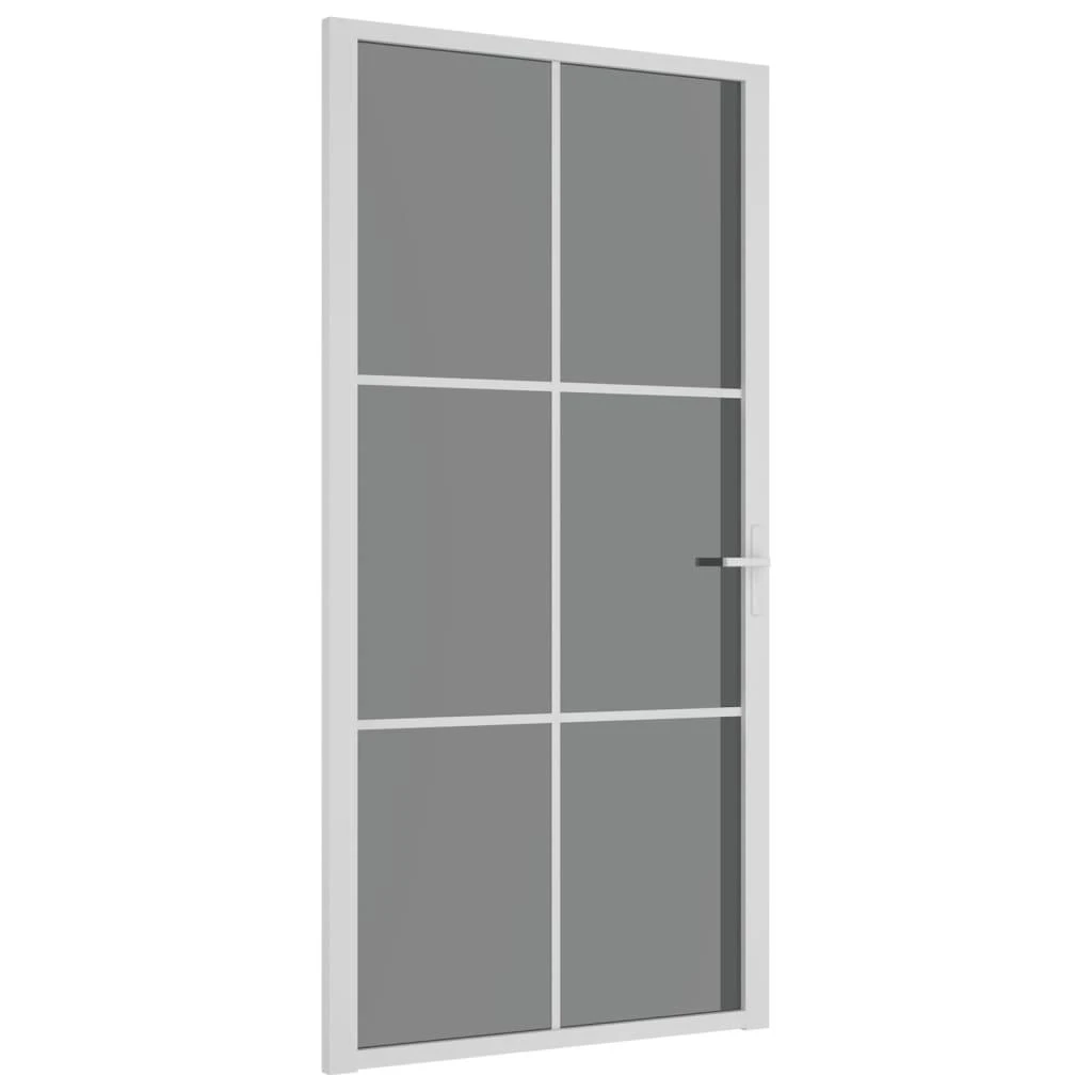 Vidaus durys, baltos, 102,5x201,5cm, ESG stiklas ir aliuminis