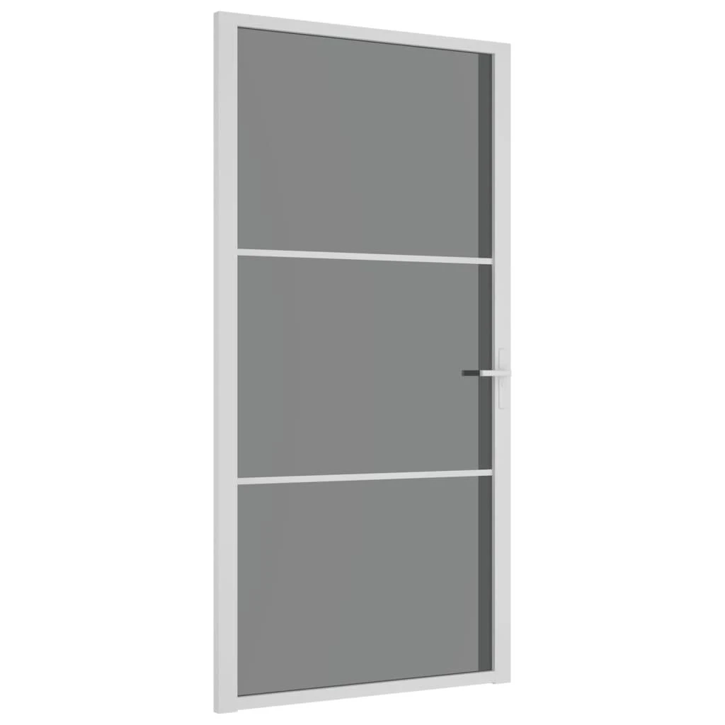 Vidaus durys, baltos, 102,5x201,5cm, ESG stiklas ir aliuminis