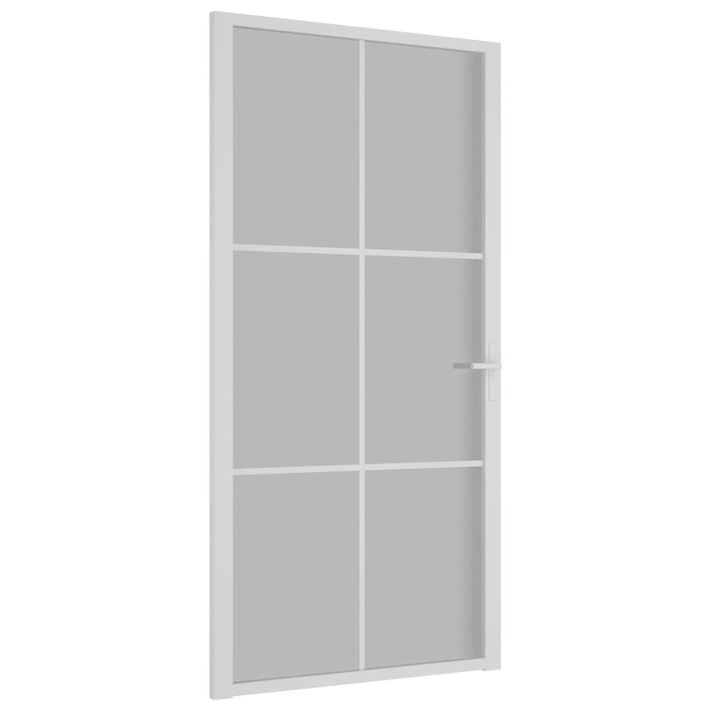 Vidaus durys, baltos, 102,5x201,5cm, matinis stiklas/aliuminis