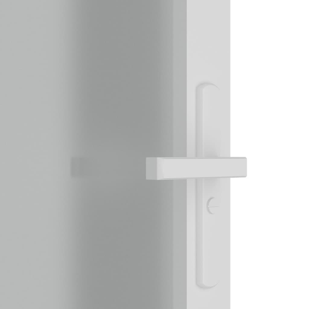 Vidaus durys, baltos, 102,5x201,5cm, matinis stiklas/aliuminis