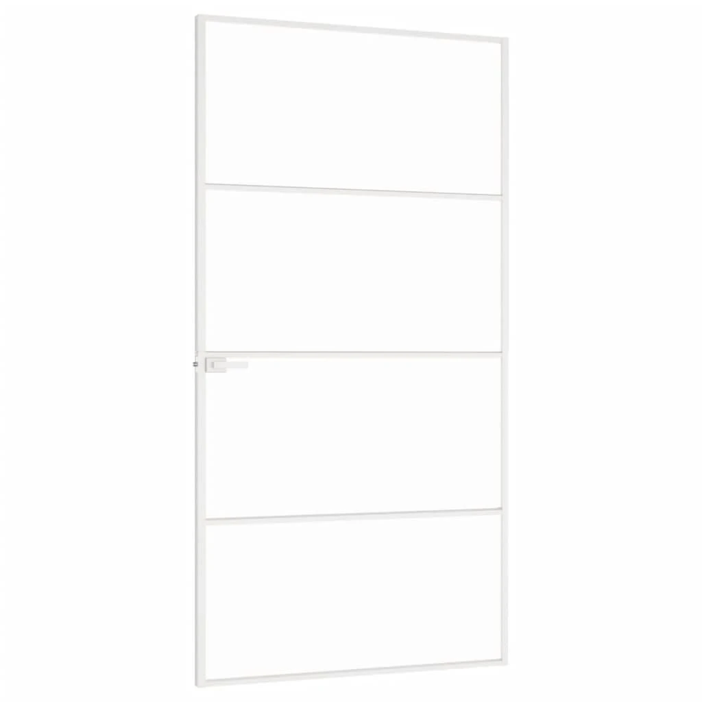 Vidaus durys, baltos, 102x201,5cm, grūdintas stiklas/aliuminis