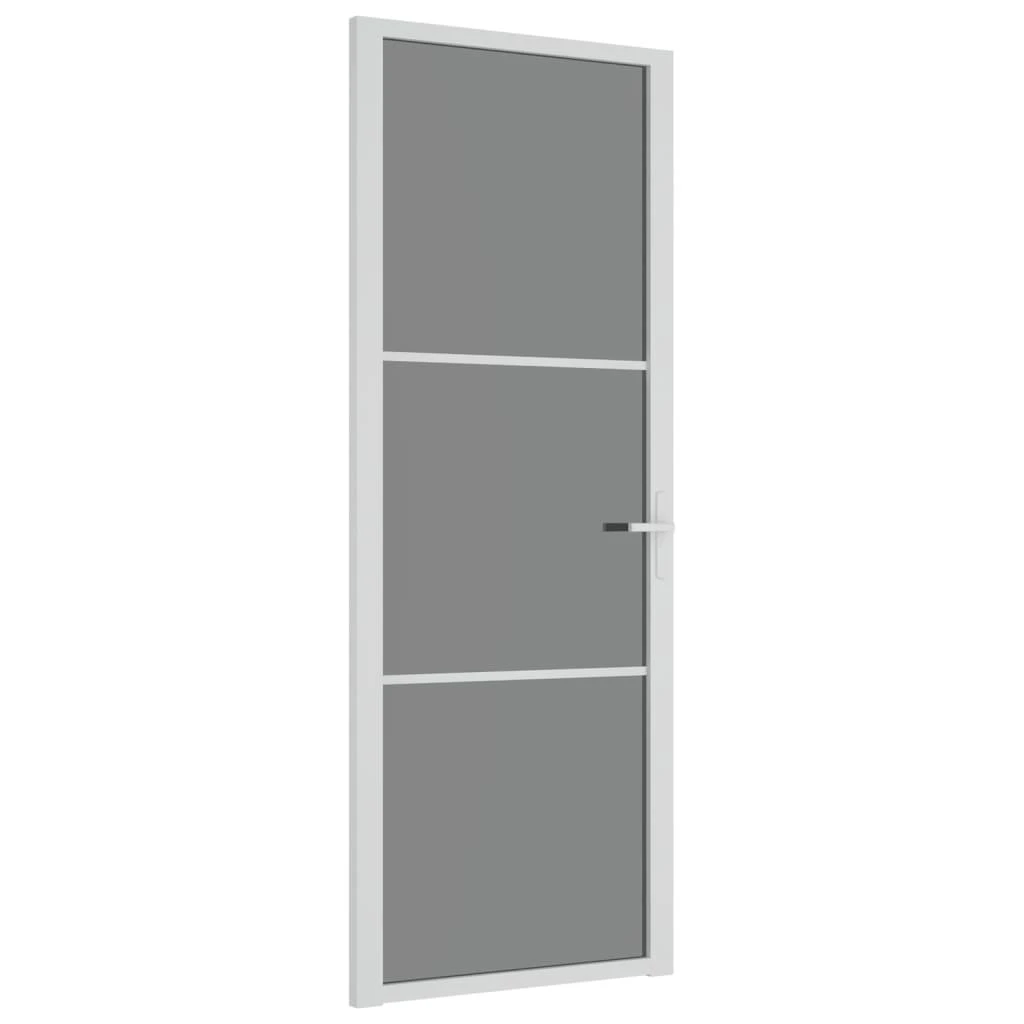 Vidaus durys, baltos, 76x201,5cm, ESG stiklas ir aliuminis