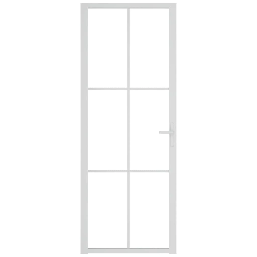 Vidaus durys, baltos, 76x201,5cm, ESG stiklas ir aliuminis