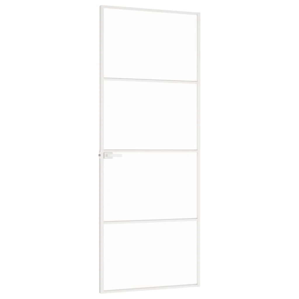 Vidaus durys, baltos, 76x201,5cm, grūdintas stiklas/aliuminis