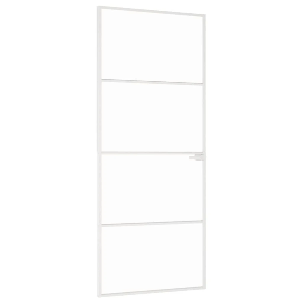 Vidaus durys, baltos, 83x201,5cm, grūdintas stiklas/aliuminis