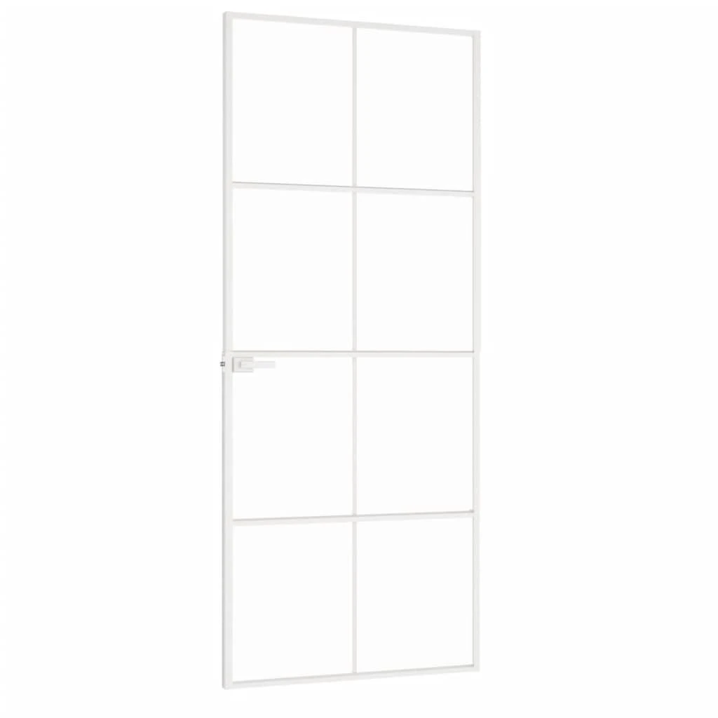 Vidaus durys, baltos, 83x201,5cm, grūdintas stiklas/aliuminis