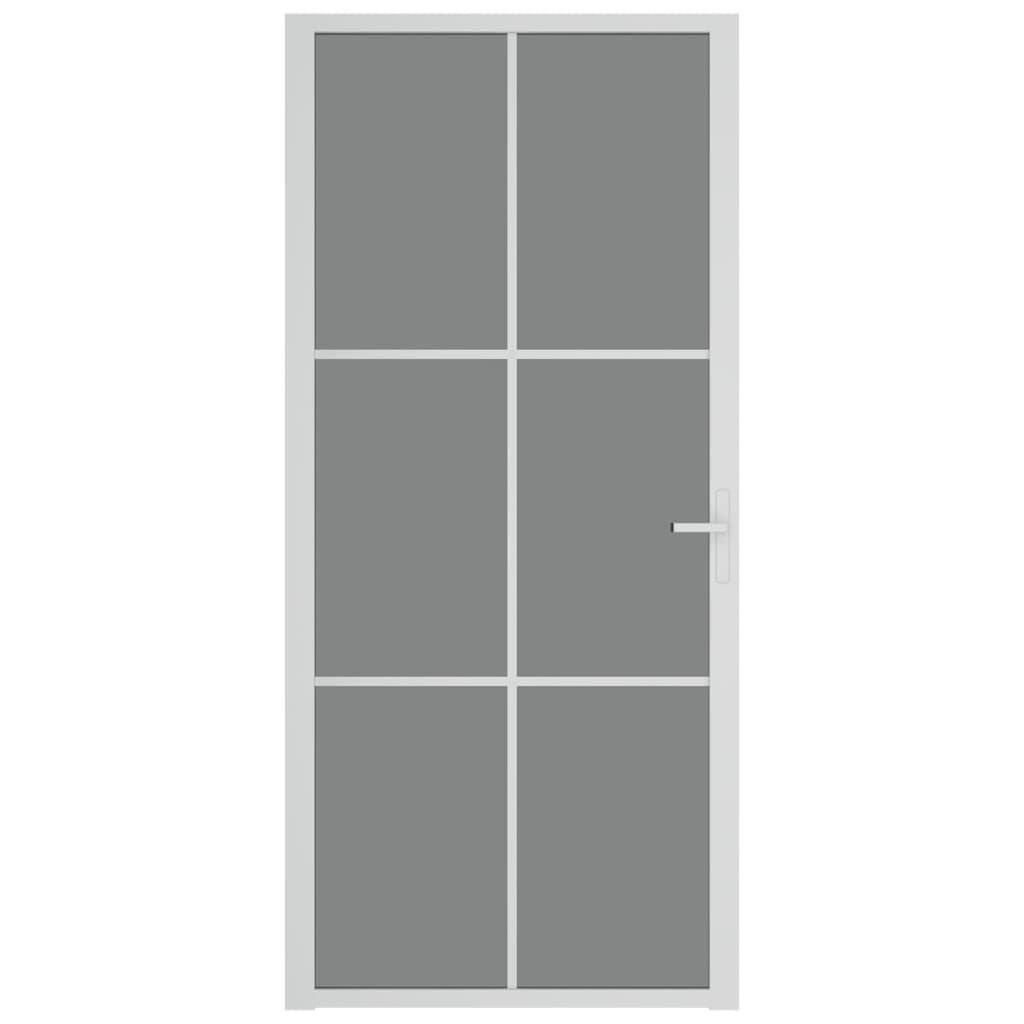 Vidaus durys, baltos, 93x201,5cm, ESG stiklas ir aliuminis