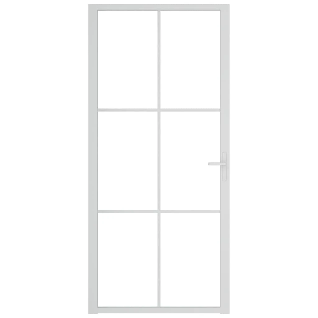 Vidaus durys, baltos, 93x201,5cm, ESG stiklas ir aliuminis