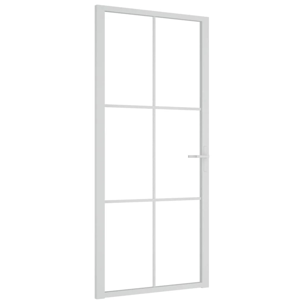 Vidaus durys, baltos, 93x201,5cm, ESG stiklas ir aliuminis