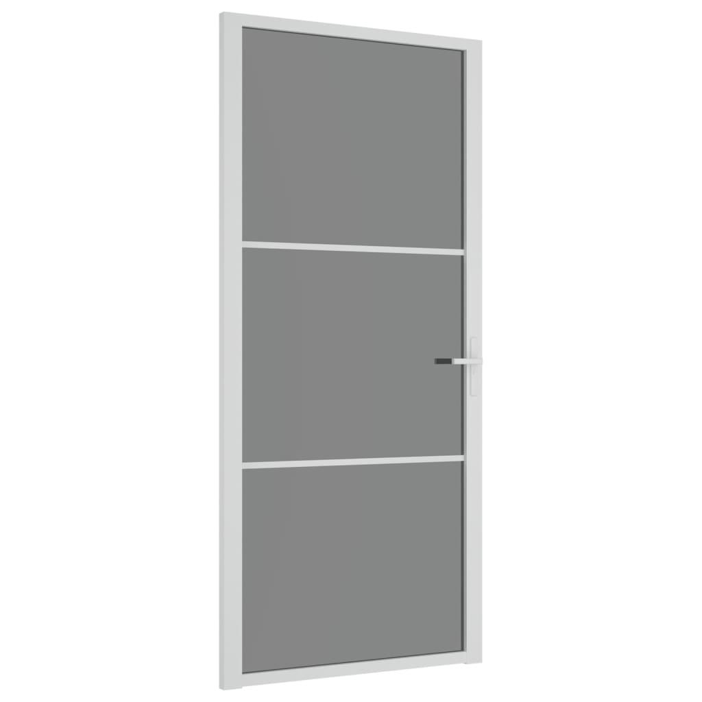 Vidaus durys, baltos, 93x201,5cm, ESG stiklas ir aliuminis