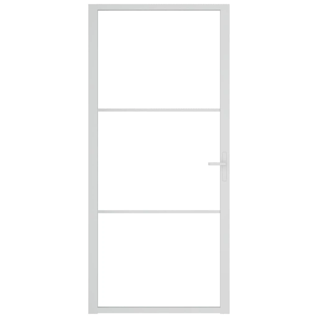 Vidaus durys, baltos, 93x201,5cm, ESG stiklas ir aliuminis