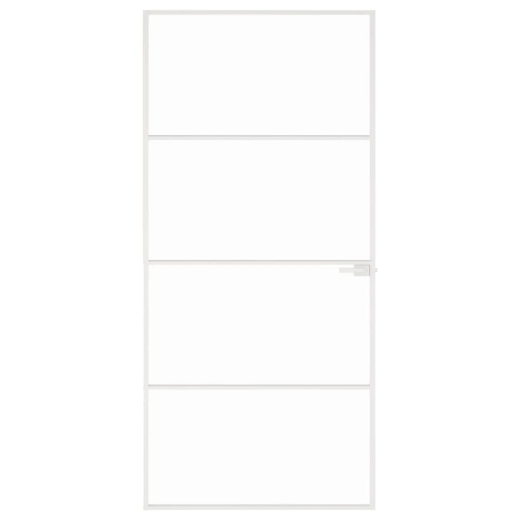 Vidaus durys, baltos, 93x201,5cm, grūdintas stiklas/aliuminis