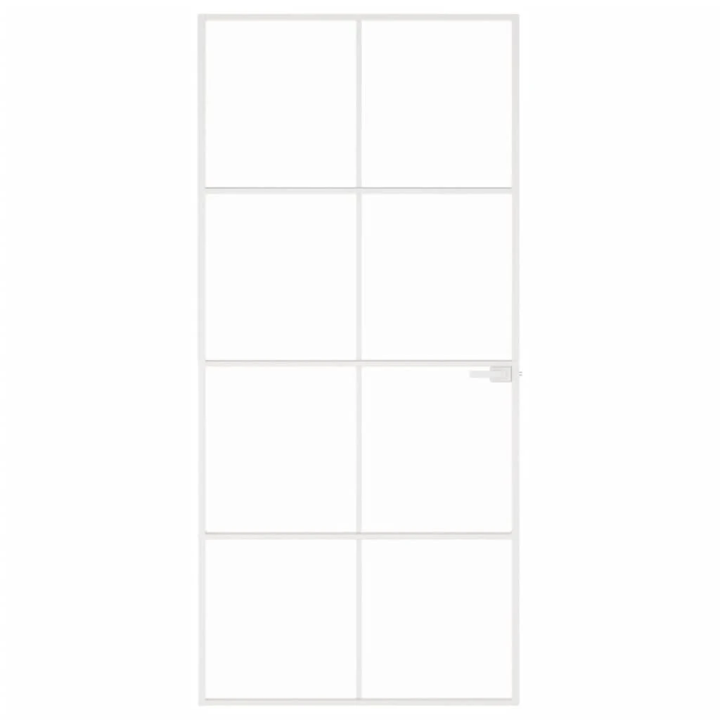 Vidaus durys, baltos, 93x201,5cm, grūdintas stiklas/aliuminis
