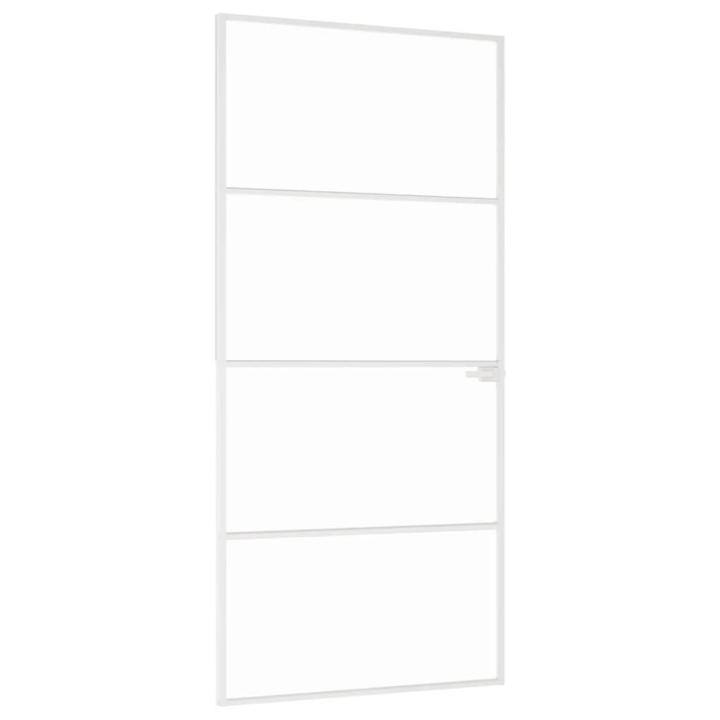 Vidaus durys, baltos, 93x201,5cm, grūdintas stiklas/aliuminis