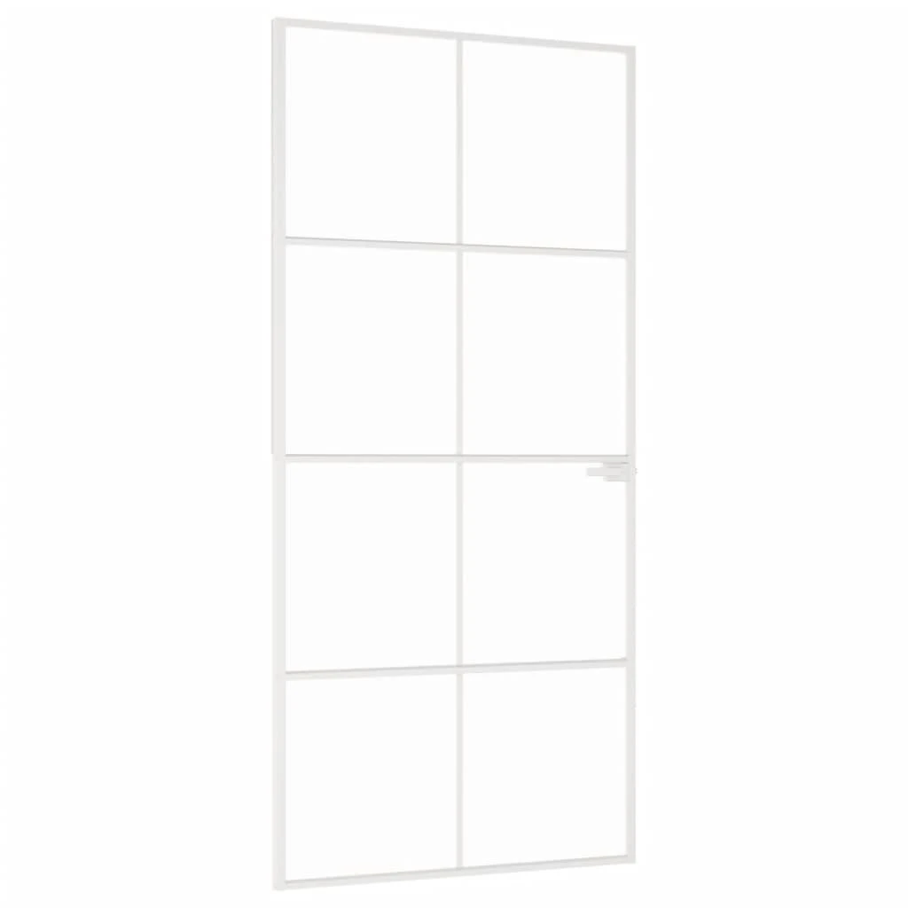 Vidaus durys, baltos, 93x201,5cm, grūdintas stiklas/aliuminis