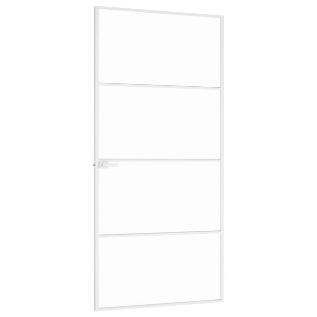 Vidaus durys, baltos, 93x201,5cm, grūdintas stiklas/aliuminis