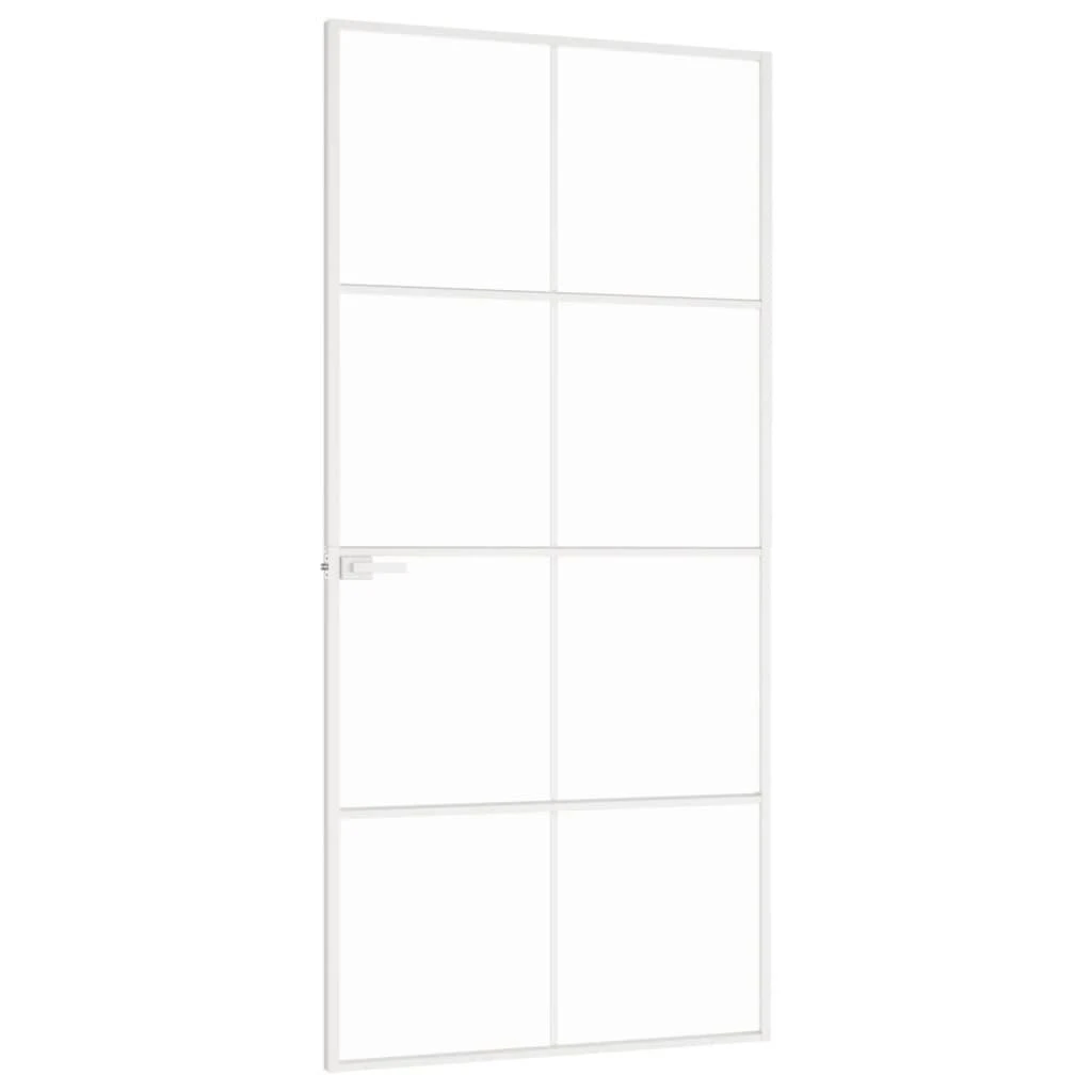 Vidaus durys, baltos, 93x201,5cm, grūdintas stiklas/aliuminis