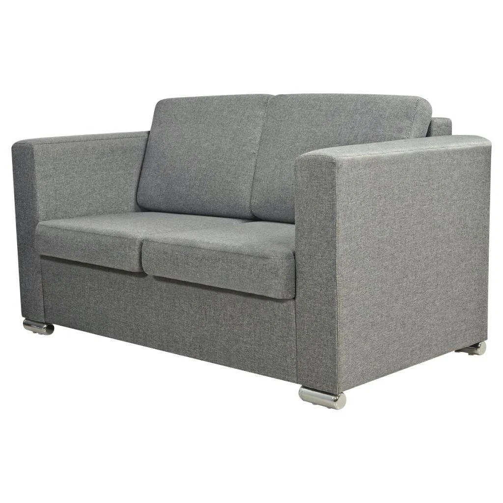 Sofa 2 sofų komplektas, audinys, šviesiai pilkos