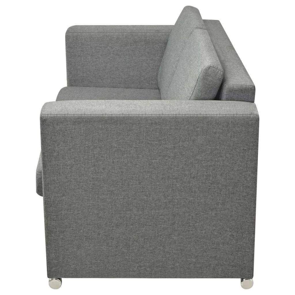 Sofa 2 sofų komplektas, audinys, šviesiai pilkos