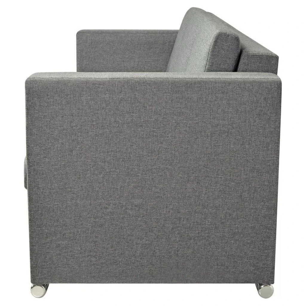 Sofa 2 sofų komplektas, audinys, šviesiai pilkos