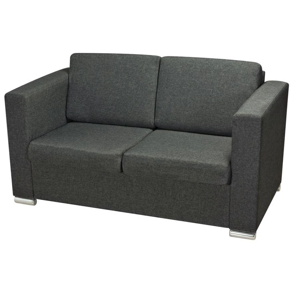 Sofa Sofų komplektas, 2vnt., tamsiai pilkos, audinys