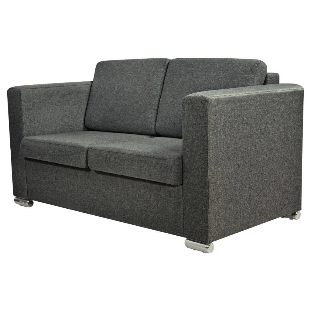 Sofa Sofų komplektas, 2vnt., tamsiai pilkos, audinys