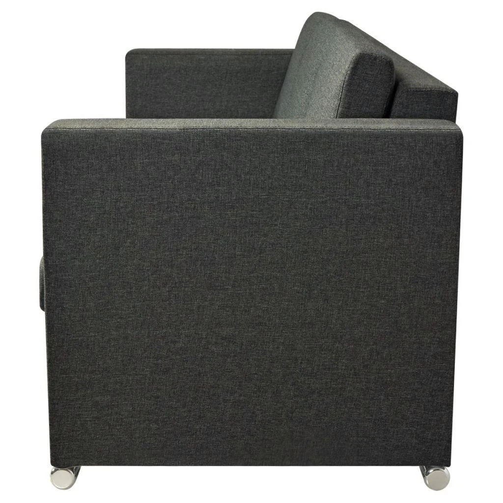 Sofa Sofų komplektas, 2vnt., tamsiai pilkos, audinys