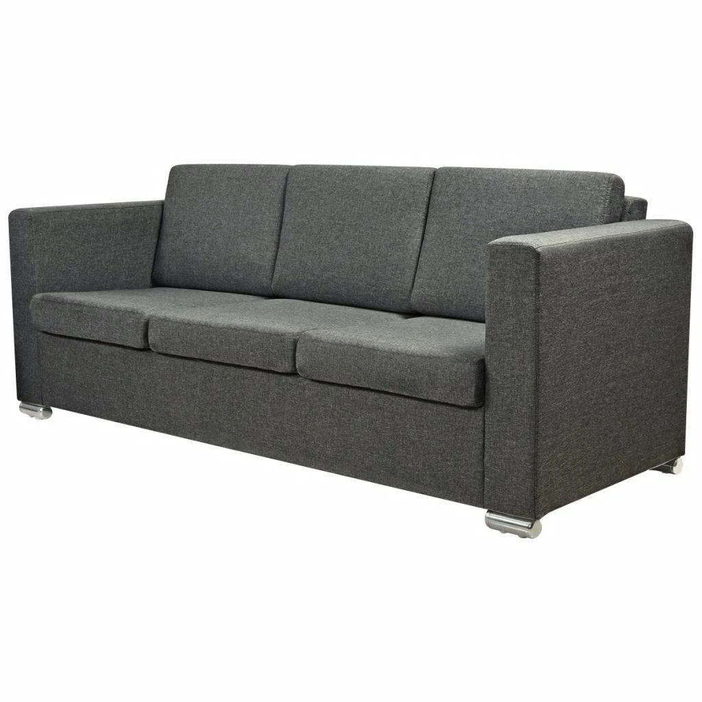 Sofa Sofų komplektas, 2vnt., tamsiai pilkos, audinys