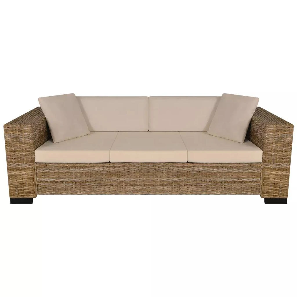 Sofa Aštuonių dalių trivietės sofos komplektas, ratanas