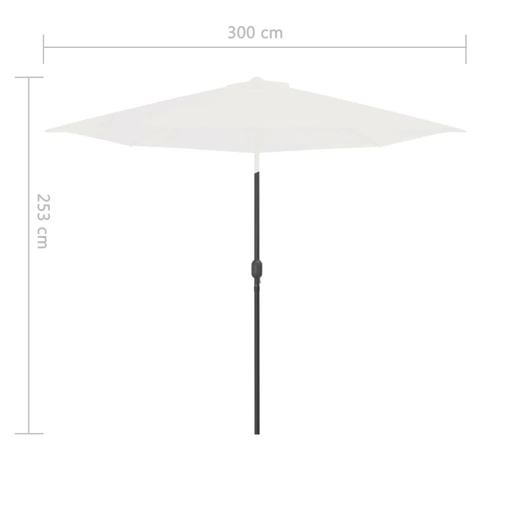 Balkono skėtis su aliuminio stulpu, smėlio, 300x155cm, pusinis