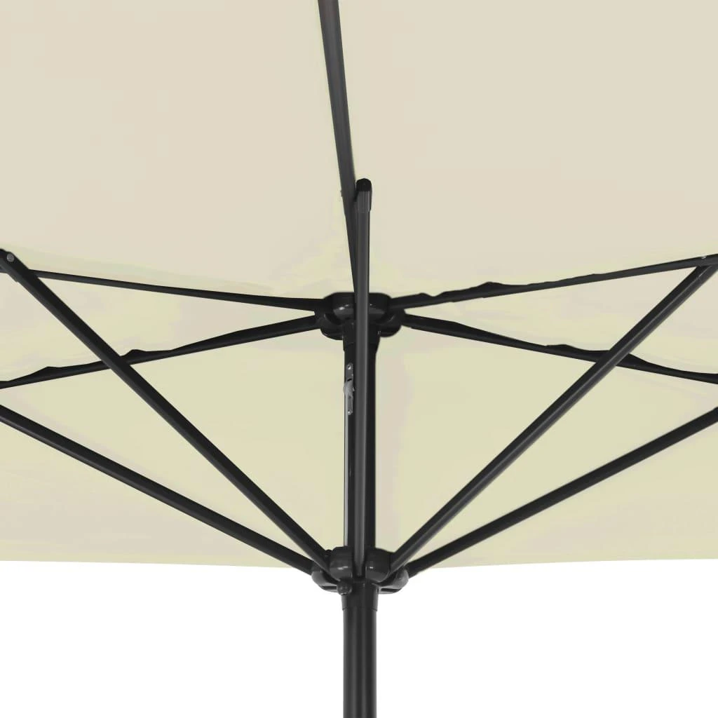 Balkono skėtis su aliuminio stulpu, smėlio, 300x155cm, pusinis