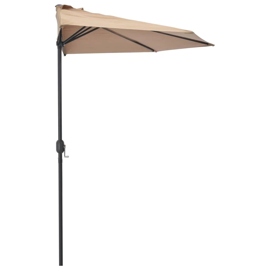 Balkono skėtis su aliuminio stulpu, taupe, 300x155cm, pusinis