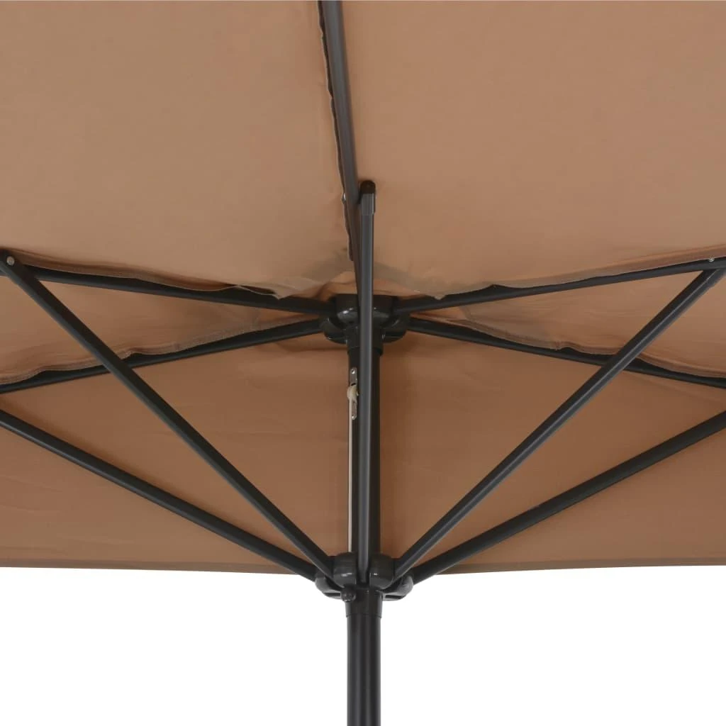 Balkono skėtis su aliuminio stulpu, taupe, 300x155cm, pusinis