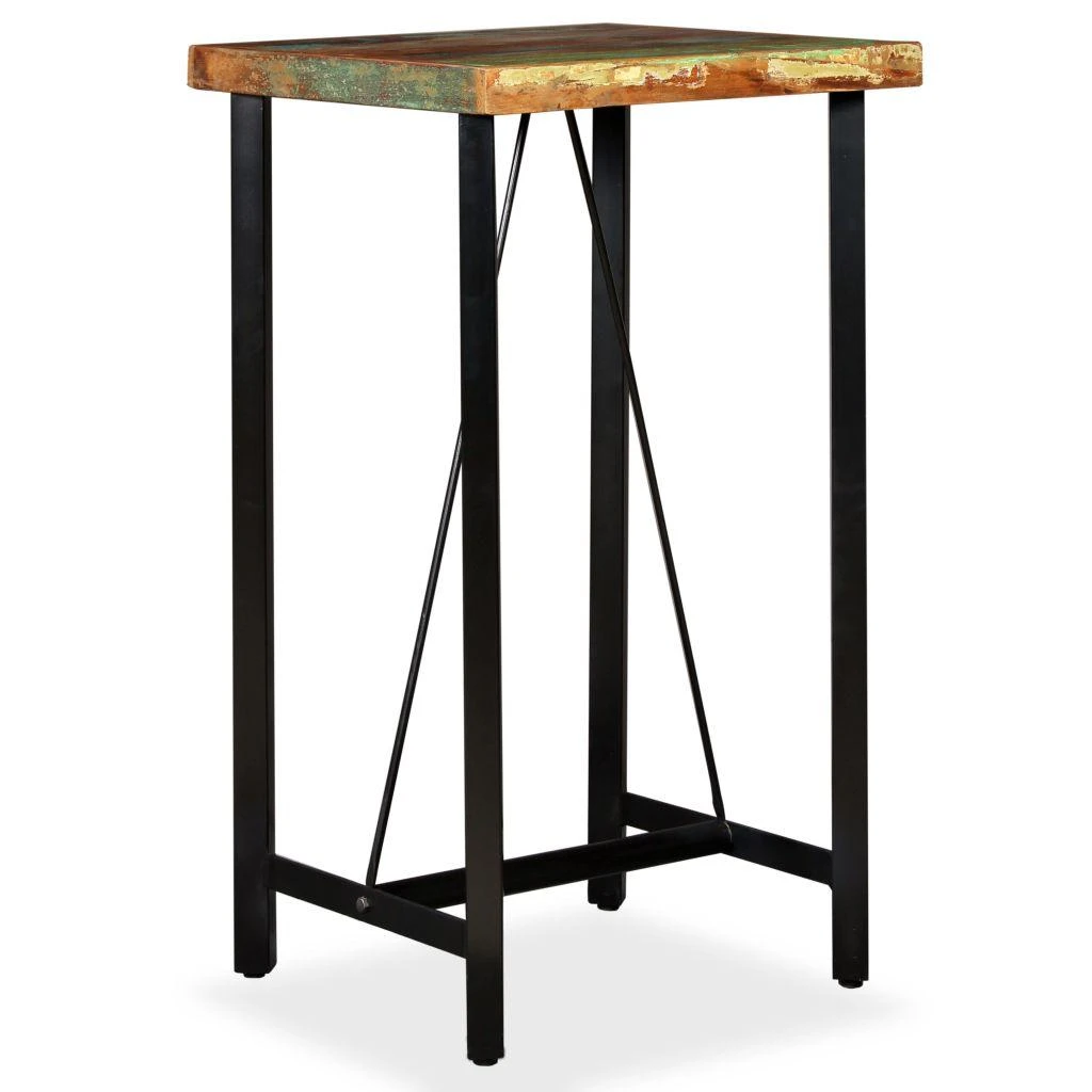 Baro stalas, perdirbtos medienos masyvas, 60x60x107cm