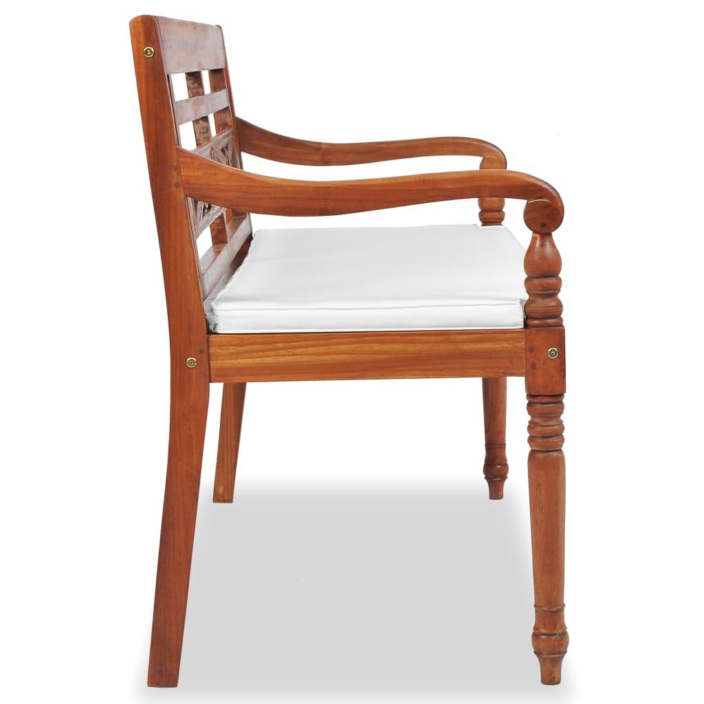 Batavia suoliukas su pagalvėmis, 120 cm, tikmedis