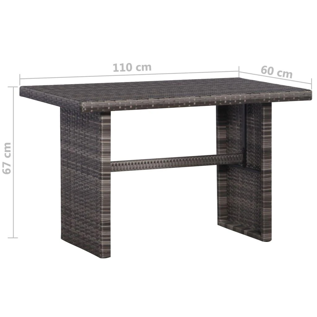 Lauko baldų komplektas Bistro baldų komplektas su pag., 3d., pilkas, ratanas