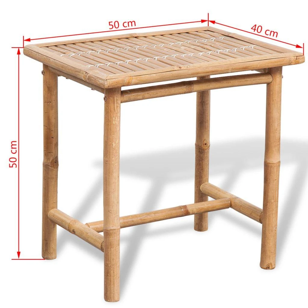 Lauko baldų komplektas Bistro baldų komplektas su pagalvėlėmis, 3d., bambukas