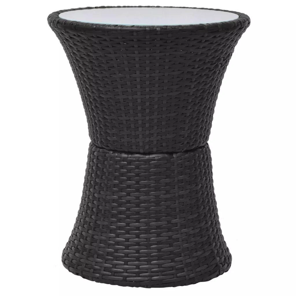 Lauko baldų komplektas Bistro baldų komplektas su pagalvėmis, 3d., juodas, polirat.