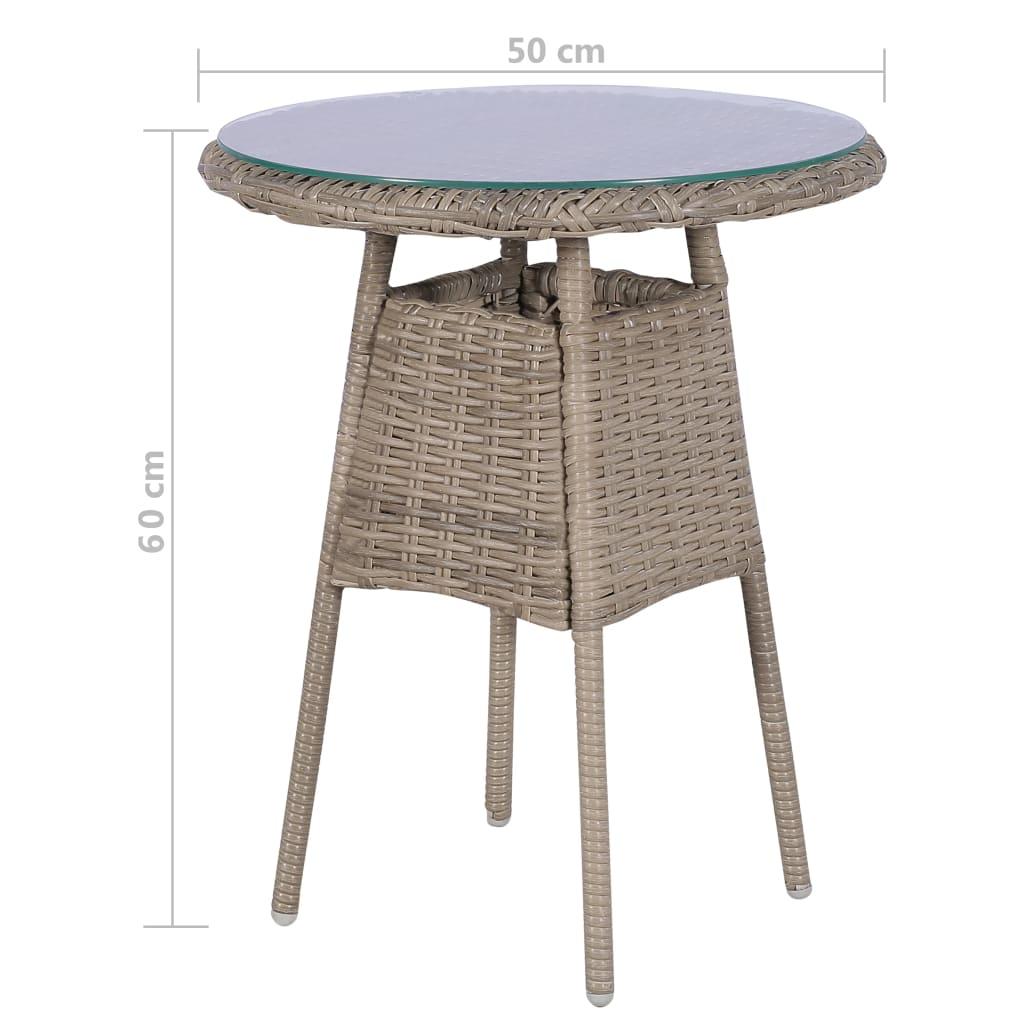 Lauko baldų komplektas Bistro baldų komplektas su pagalvėmis, 3d., rudas, polirat.
