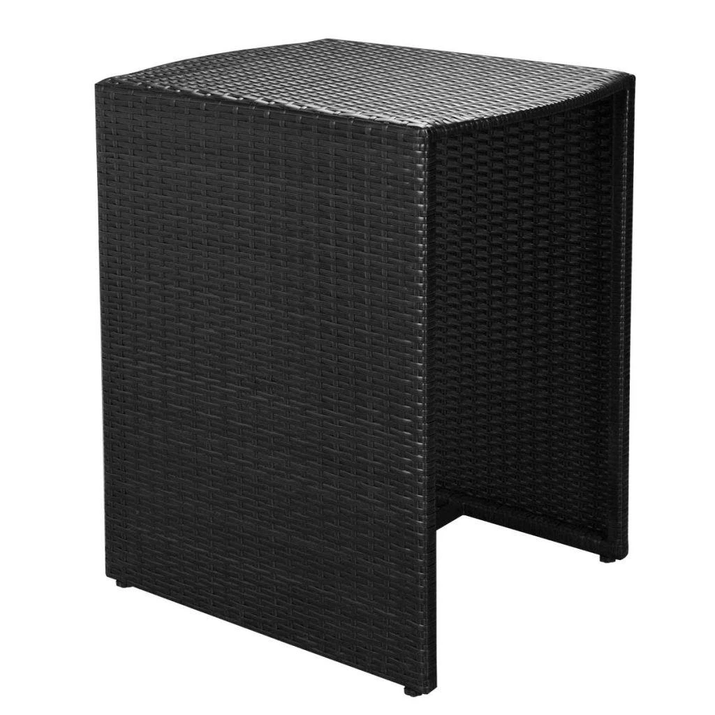 Lauko baldų komplektas Bistro baldų komplektas su pagalvėmis, 3d., juodas, polirat.