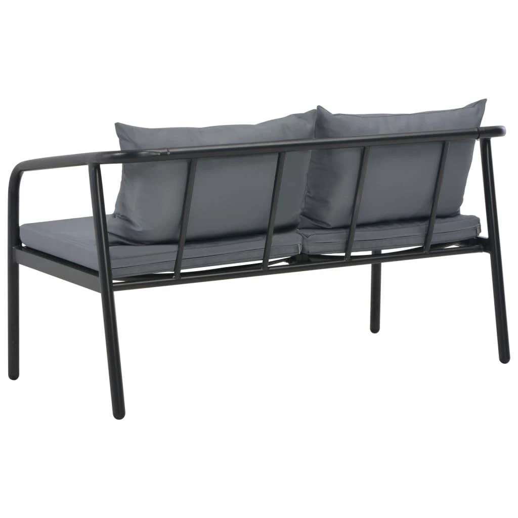 Dvivietė sodo sofa su pagalvėlėmis, pilkos spalvos, aliuminis