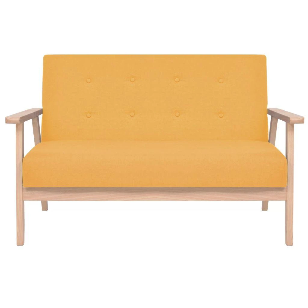 Dvivietė sofa, geltonos spalvos, audinys