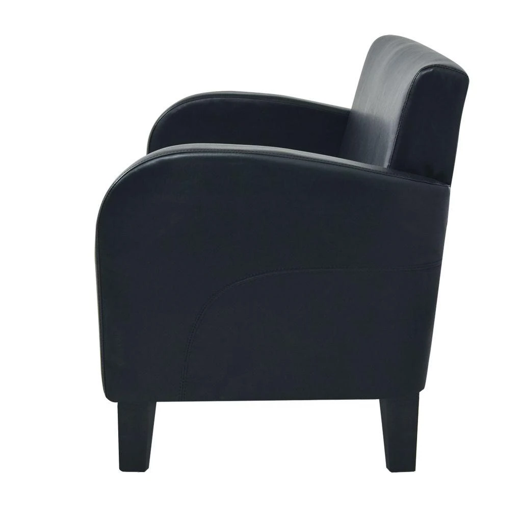 Dvivietė sofa, dirbtinė oda, juoda