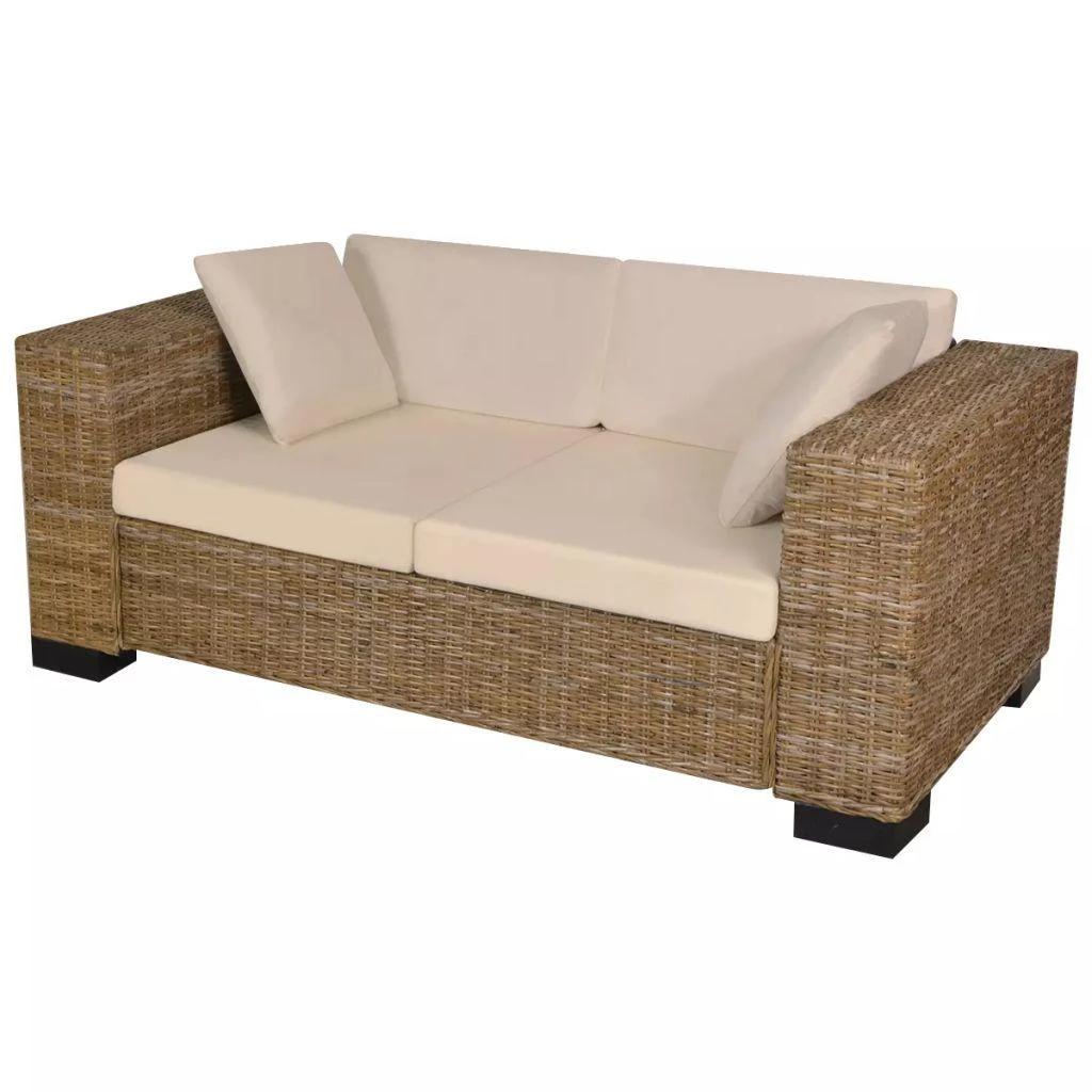 Sofa Dvivietės ir trivietės sofų komplektas, ratanas