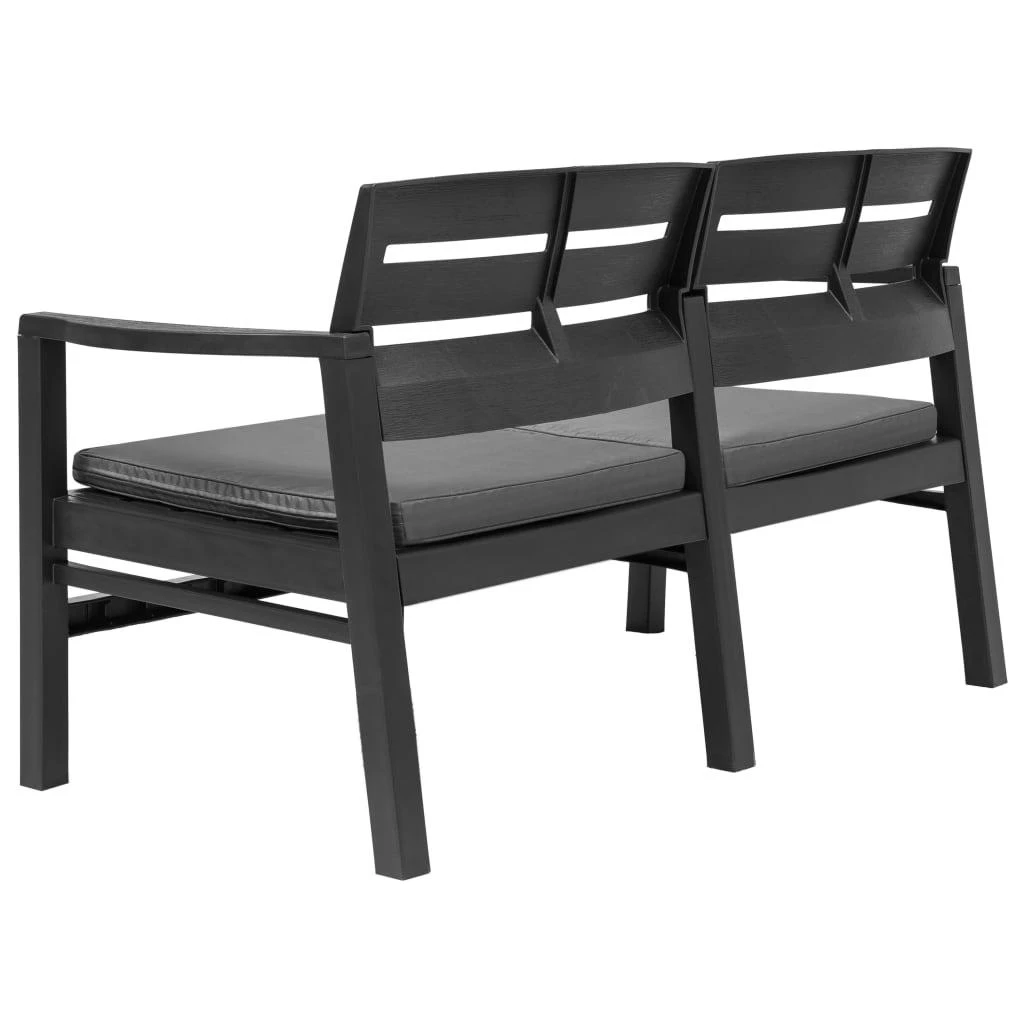 Dvivietis sodo suoliukas su pag., antr. sp., 133cm, plastikas