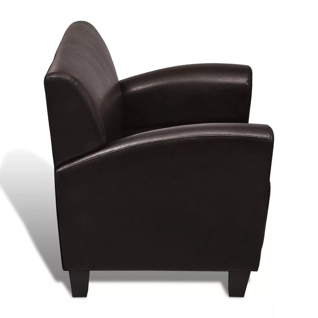 Sofa-kėdė, tamsiai ruda, dirbtinė oda