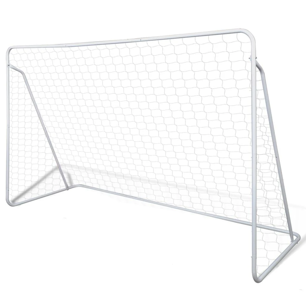 Futbolo vartai su tinkl., 2 vnt., 240x90x150 cm, plienas
