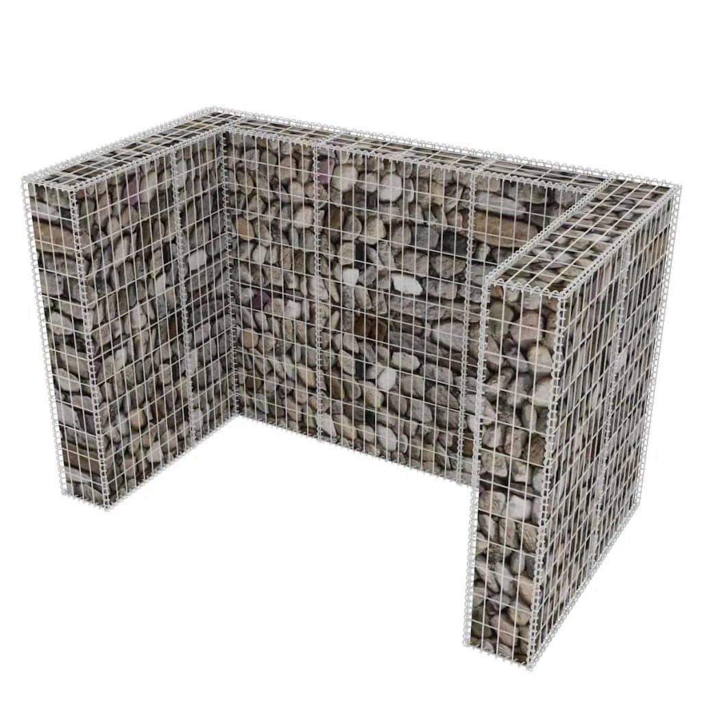 Gabionas 2 šiukšlių konteineriams, plienas, 180x100x120 cm