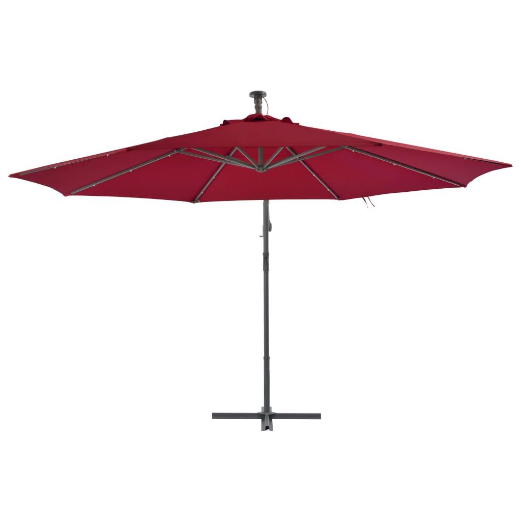 Gembinis sodo skėtis su aliuminiu stulpu, raudonas, 350cm